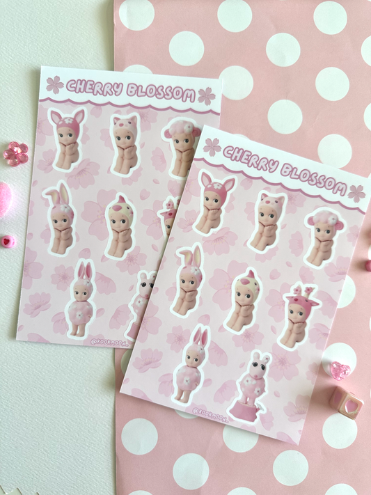 Cherry Blossom Angel Babies Sticker Sheet