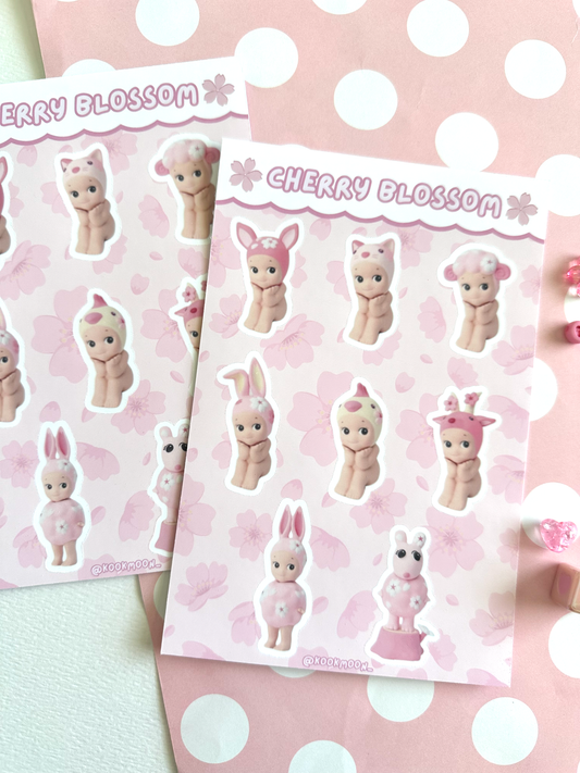 Cherry Blossom Angel Babies Sticker Sheet