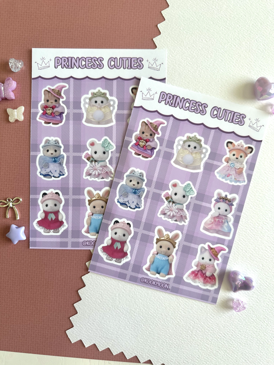 Princess Critter Cuties Sticker Sheet