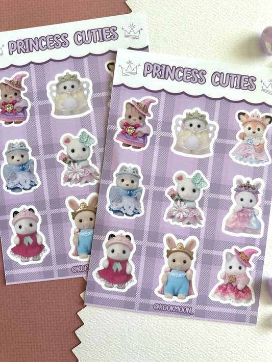Princess Critter Cuties Sticker Sheet