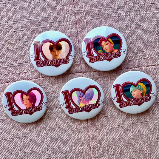 Saja Boys I Love my Boyfriend Button Pins