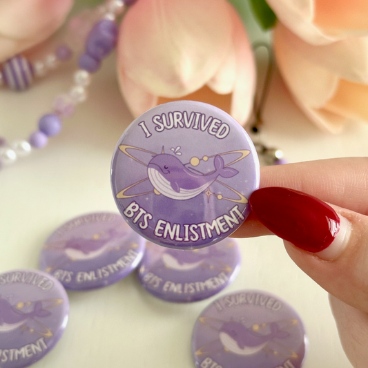 I Survived Enlistment Button Pin