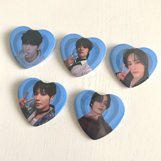 TXT Heart Button Pins
