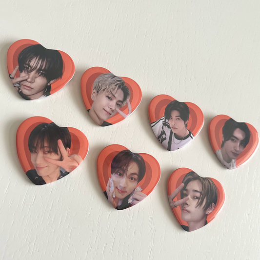 Enhypen Heart Button Pins