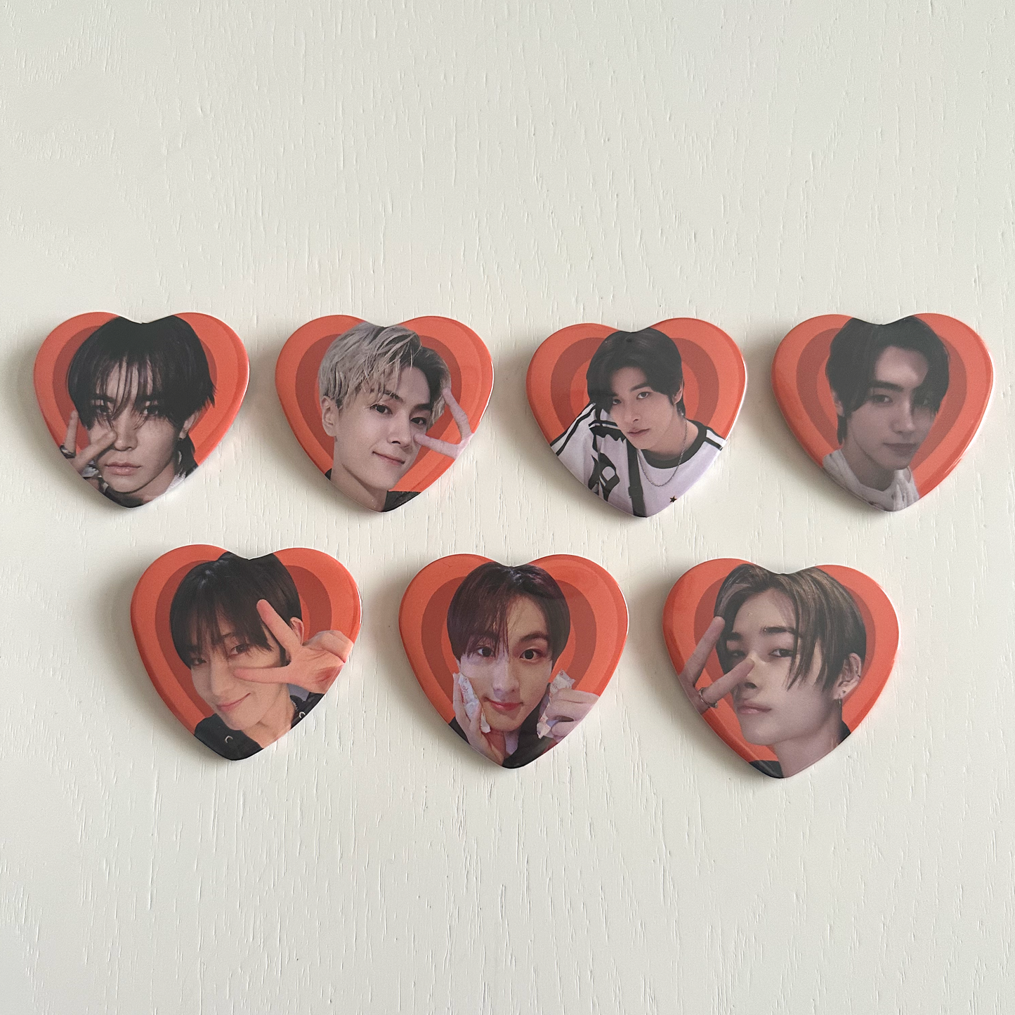 Enhypen Heart Button Pins