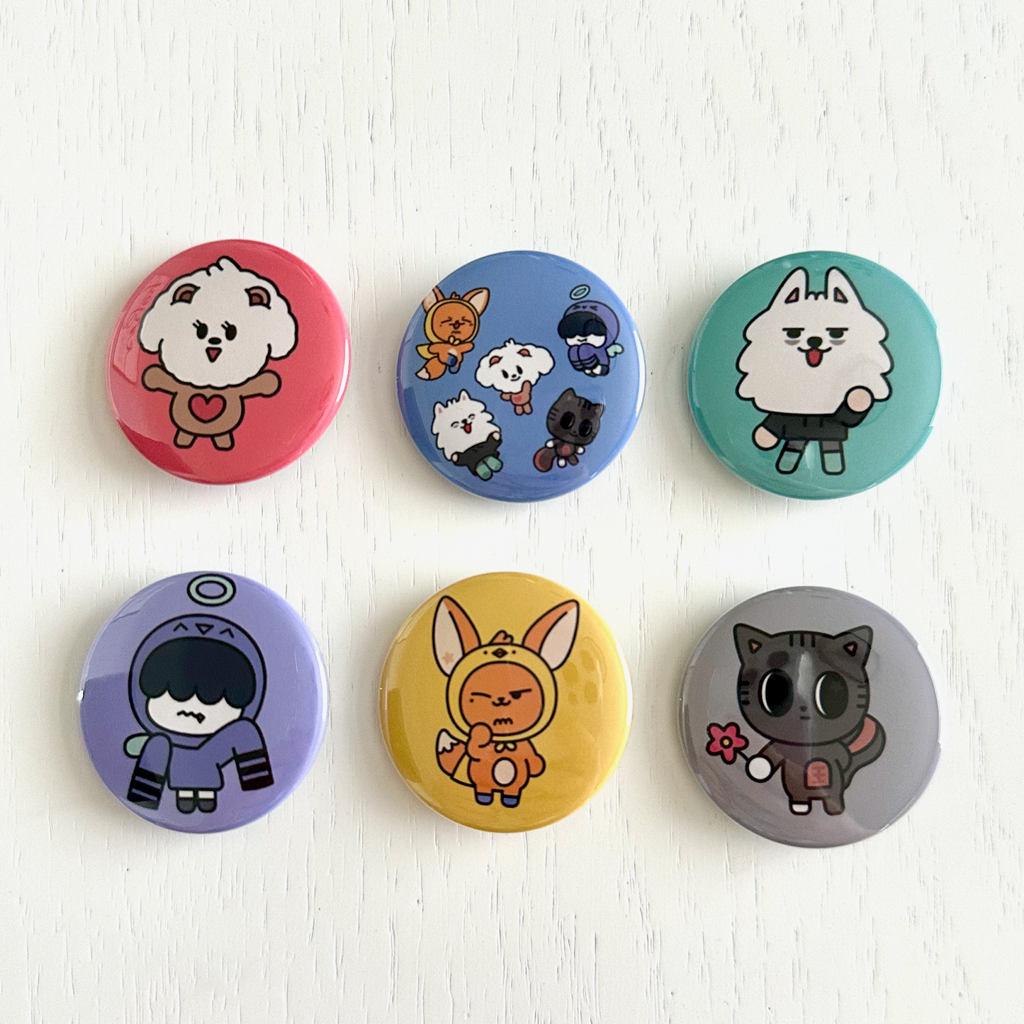 TXT Character Button Pins