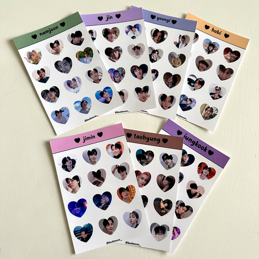 Bangtan Heart Sticker Sheets