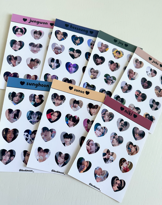 Enhypen Heart Sticker Sheets