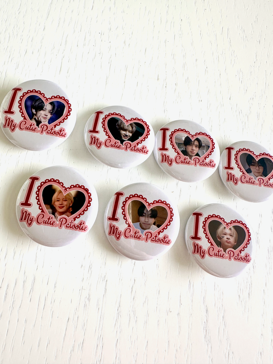 Enhypen I Love my Cutie Patootie Button Pins