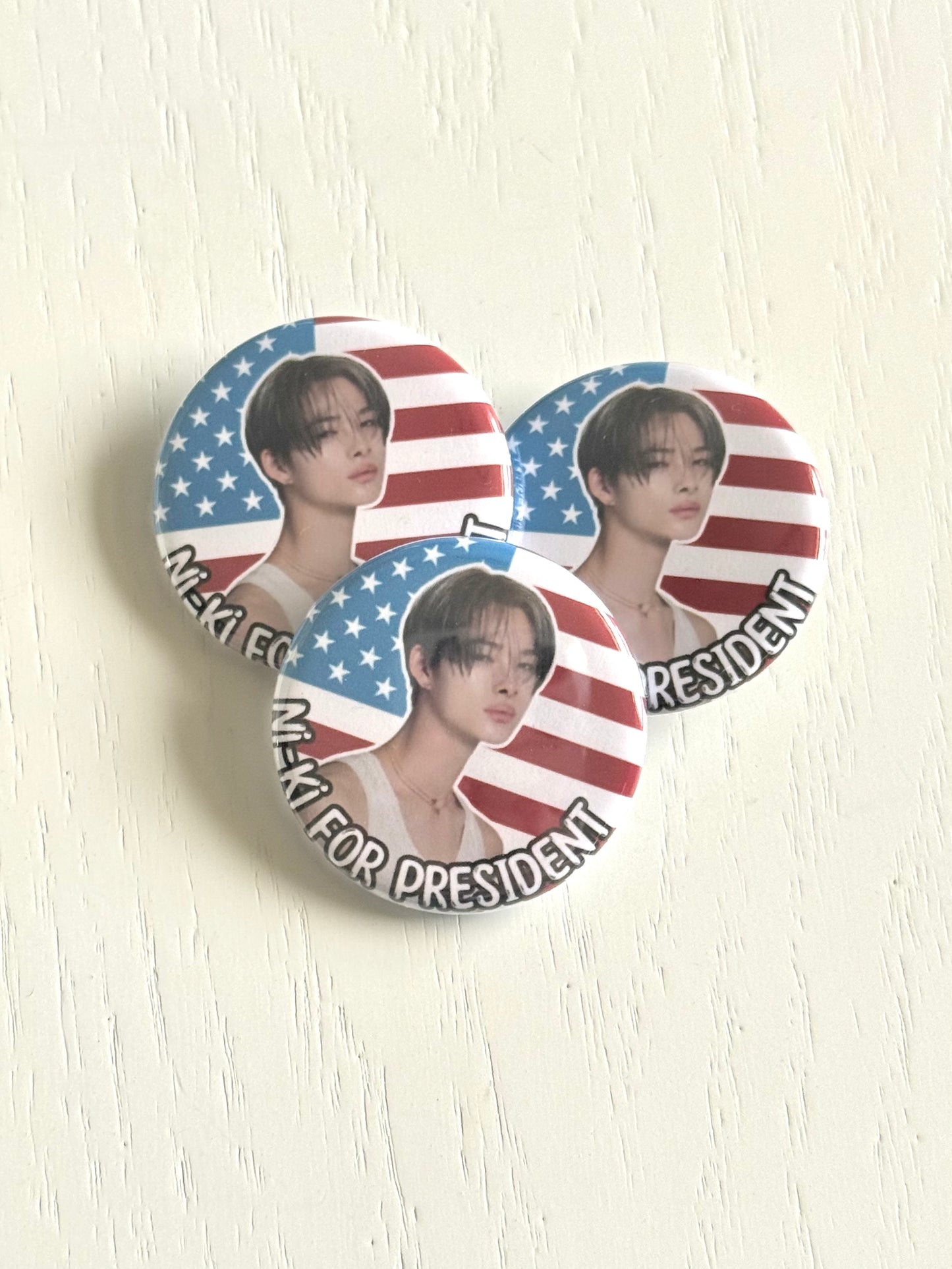 Ni-ki for President Button Pin