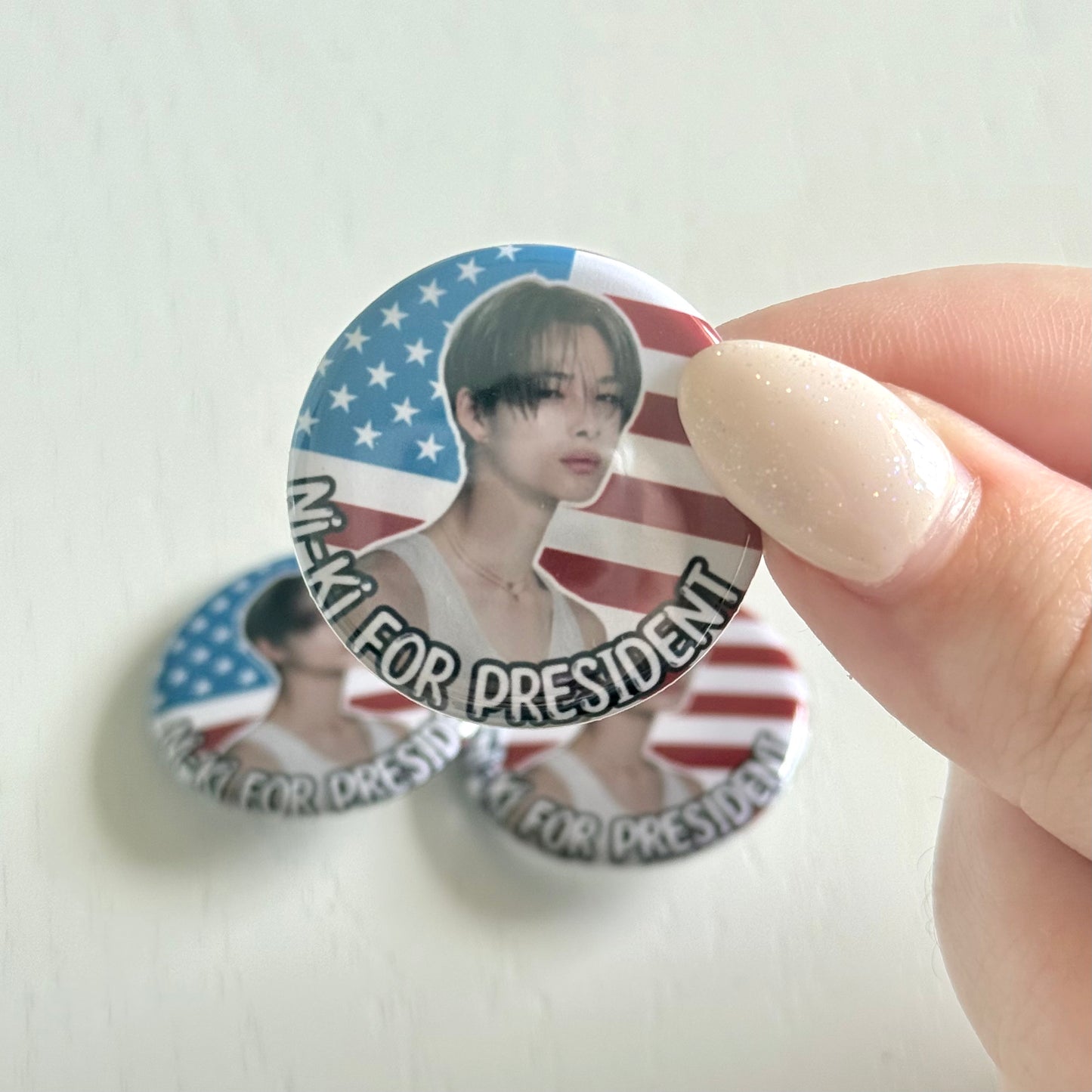 Ni-ki for President Button Pin